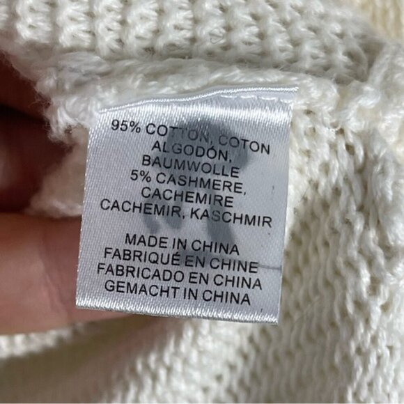 Minnie Rose cotton cashmere blend open front long sleeve cardigan ivory XS/S - Picture 6 of 13